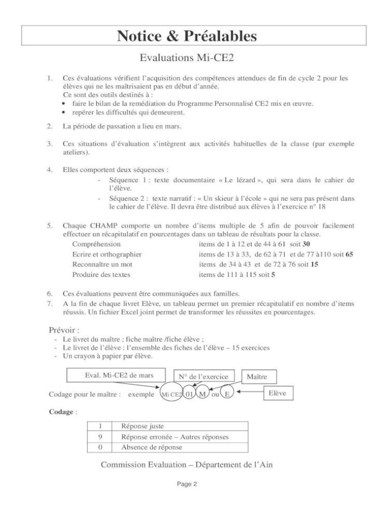 Evaluation Mi Ce2 Ac Lyon Evaluation Mi Ce2 Maitrise De La Langue Competences Evaluees Pdf Document